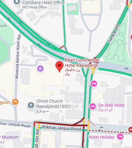 Pearl-Continental Hotel Rawalpindi location map