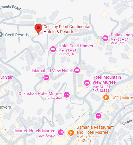 Cecil Hotel By Pearl Continental location map
