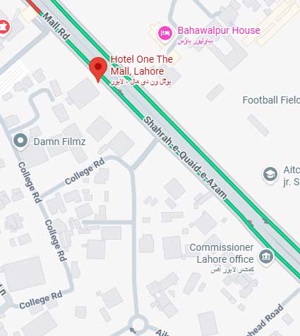 Hotel One The Mall Lahore location map